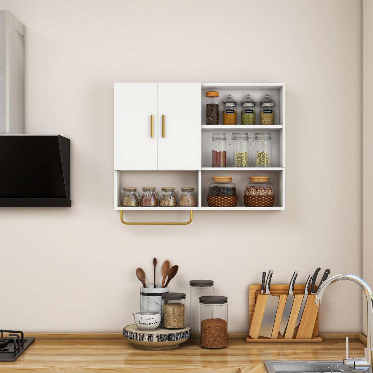 Wood Wall Mounted Bathroom Cabinet J5749