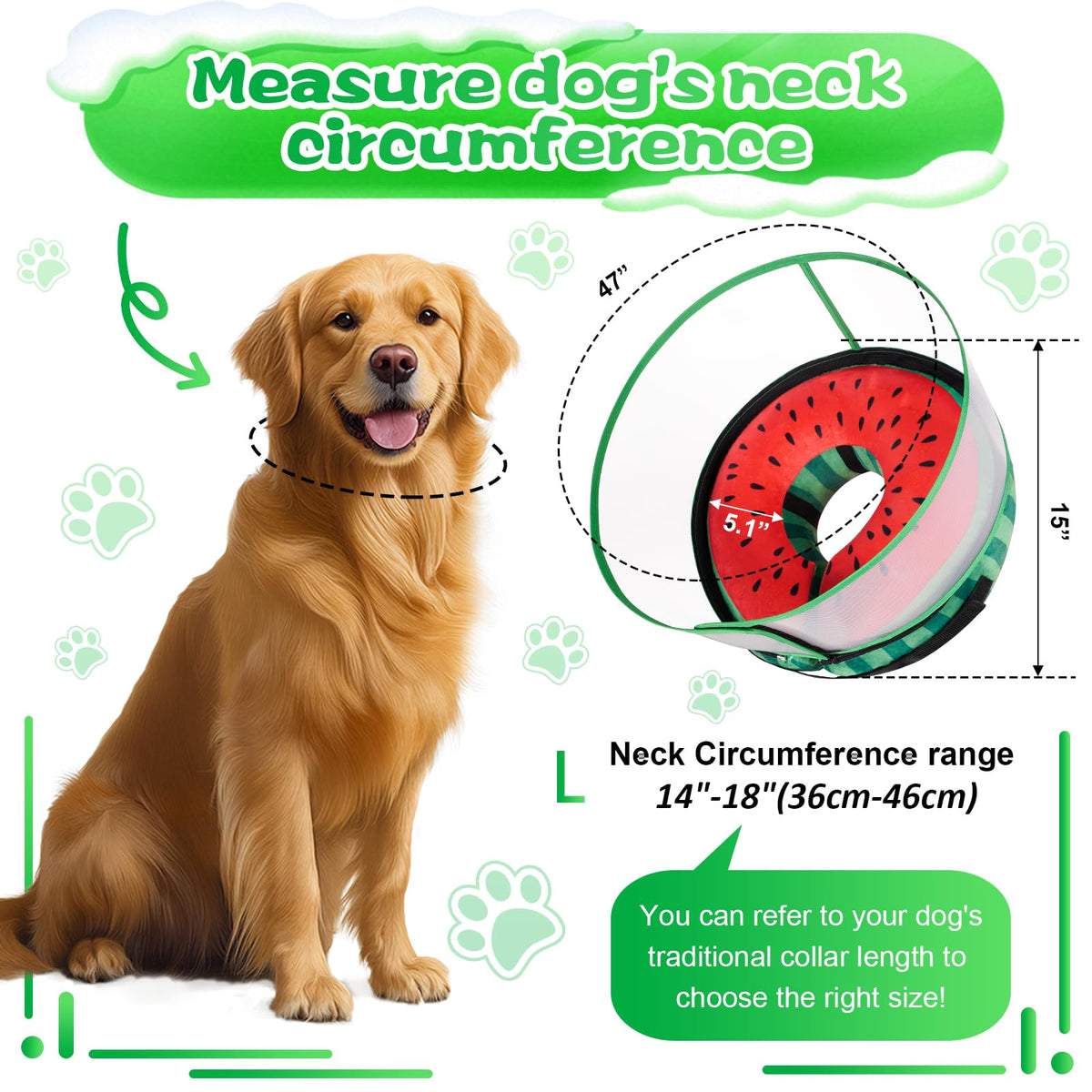 Inflatable Dog Cone Collar with Detachable Shield F3425