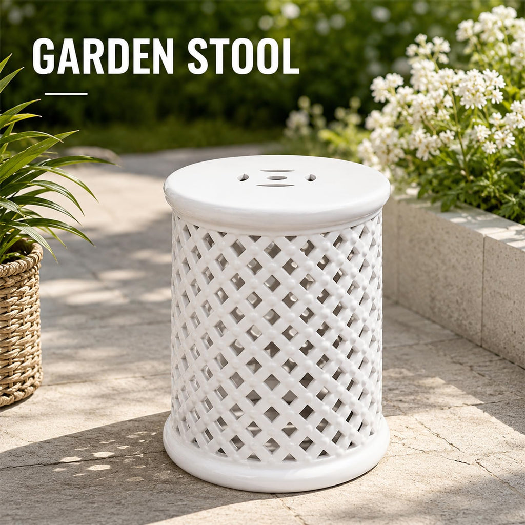 Glazed Ceramic Garden Stool U901431