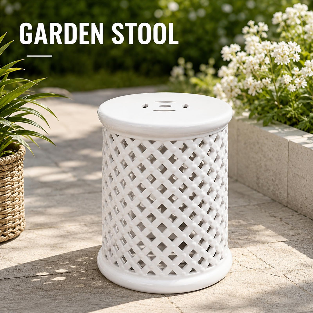 Glazed Ceramic Garden Stool U901431