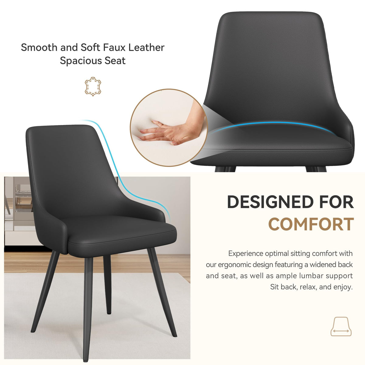 Faux Leather Chairs Set of 4 X1615