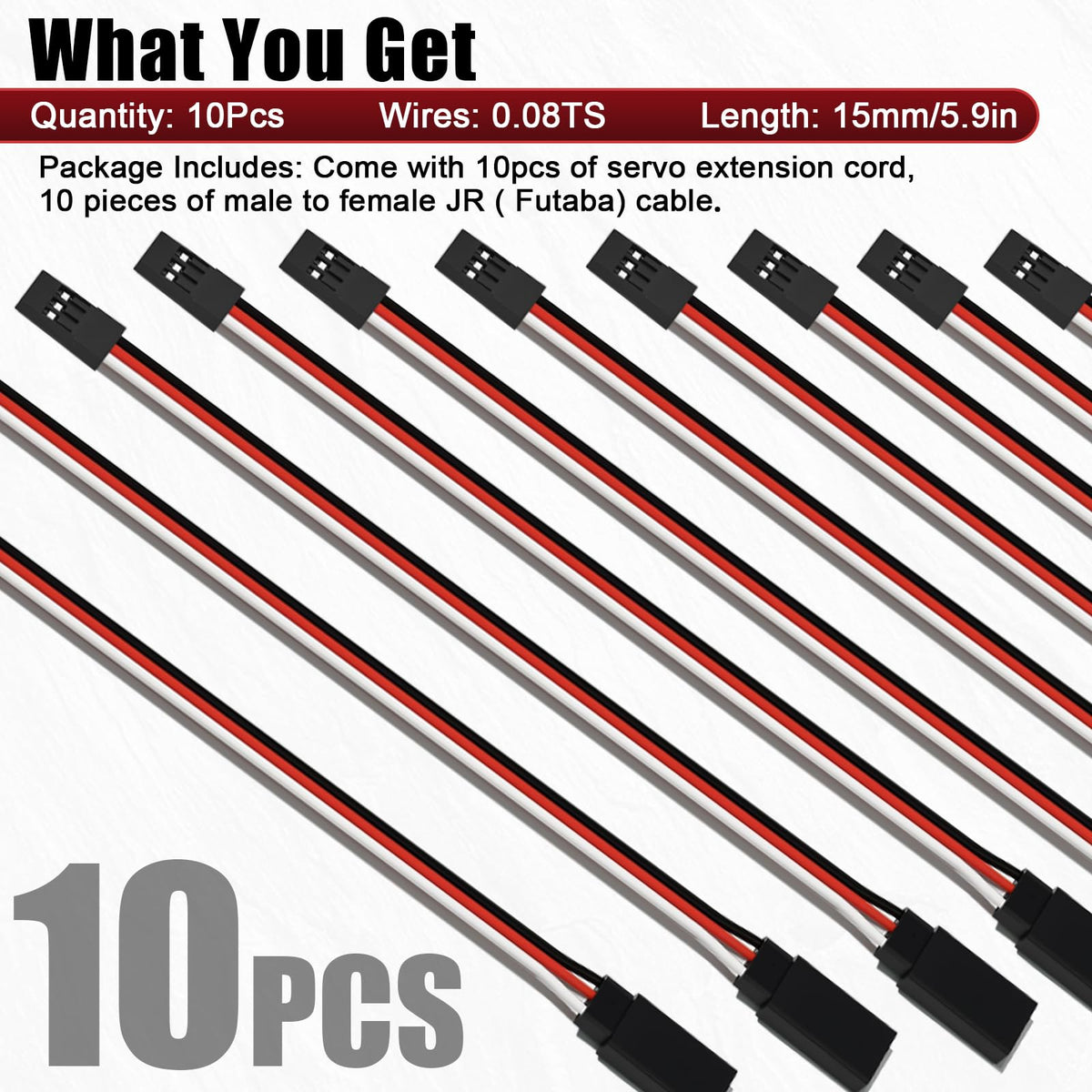 150mm 3 Pin Servo Extension Cable Y Connector 10-Pack T15257