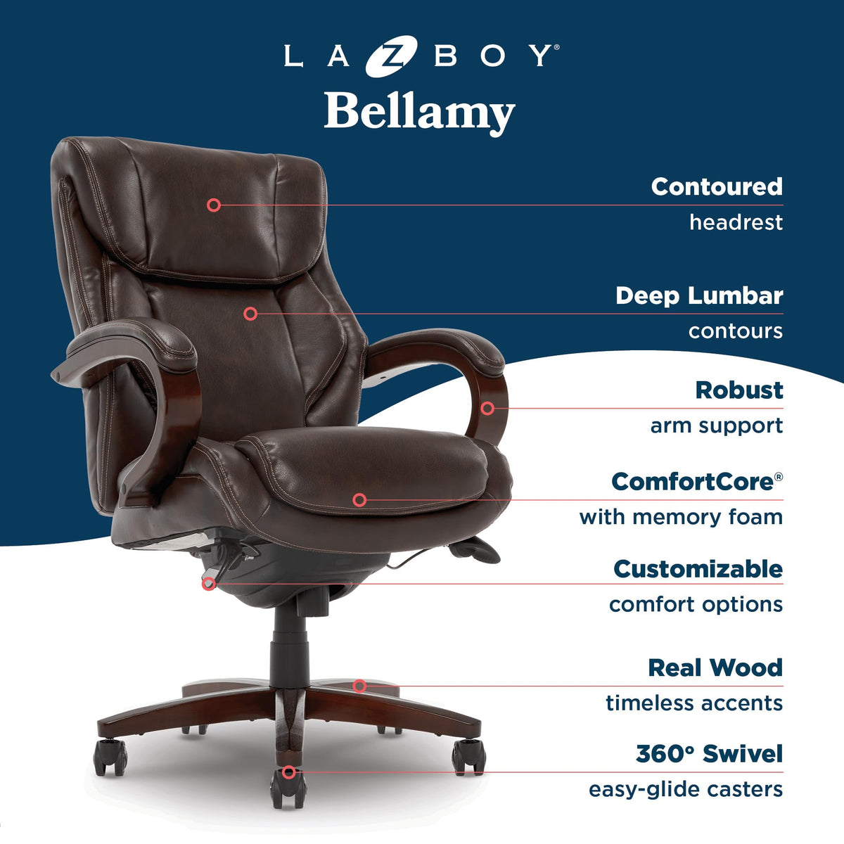 Executive Ergonomic Office Chair with Lumbar Support K27125