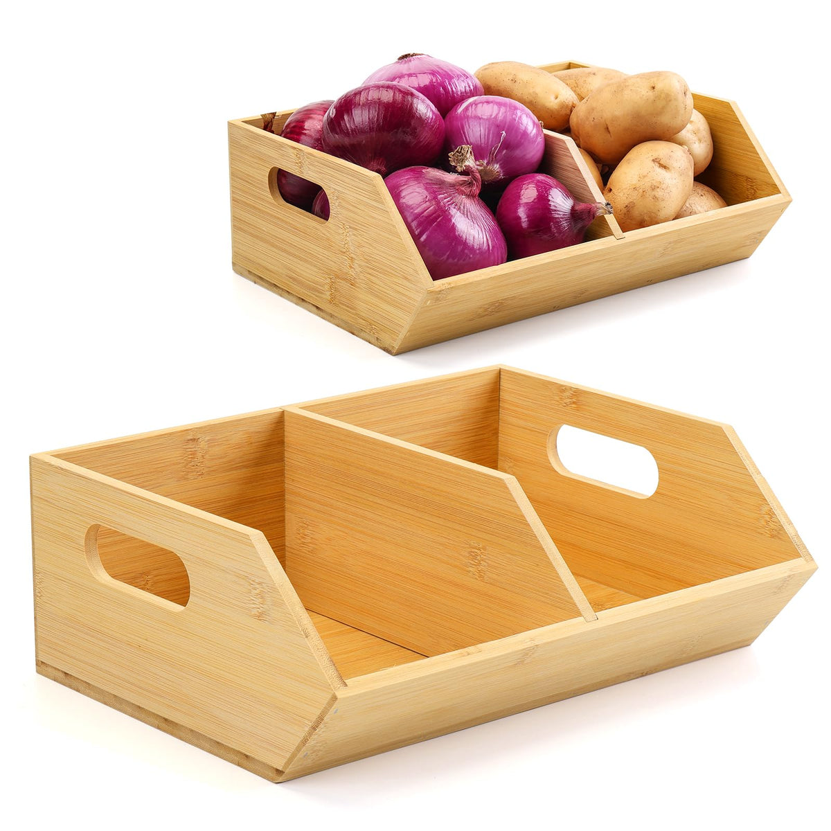 2 Set Bamboo Storage Bins H20794