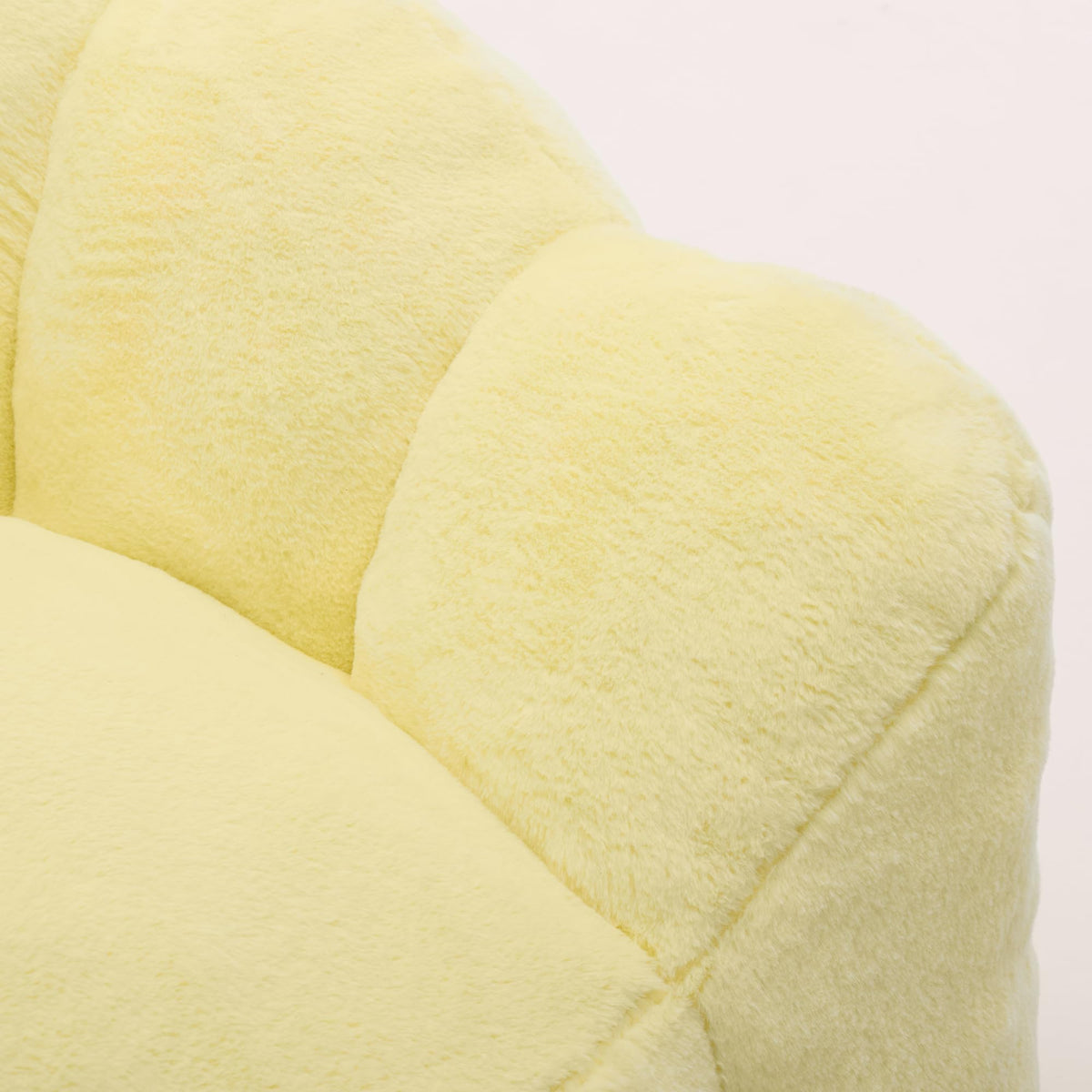 Large Yellow Faux Fur Bean Bag Chair J3047