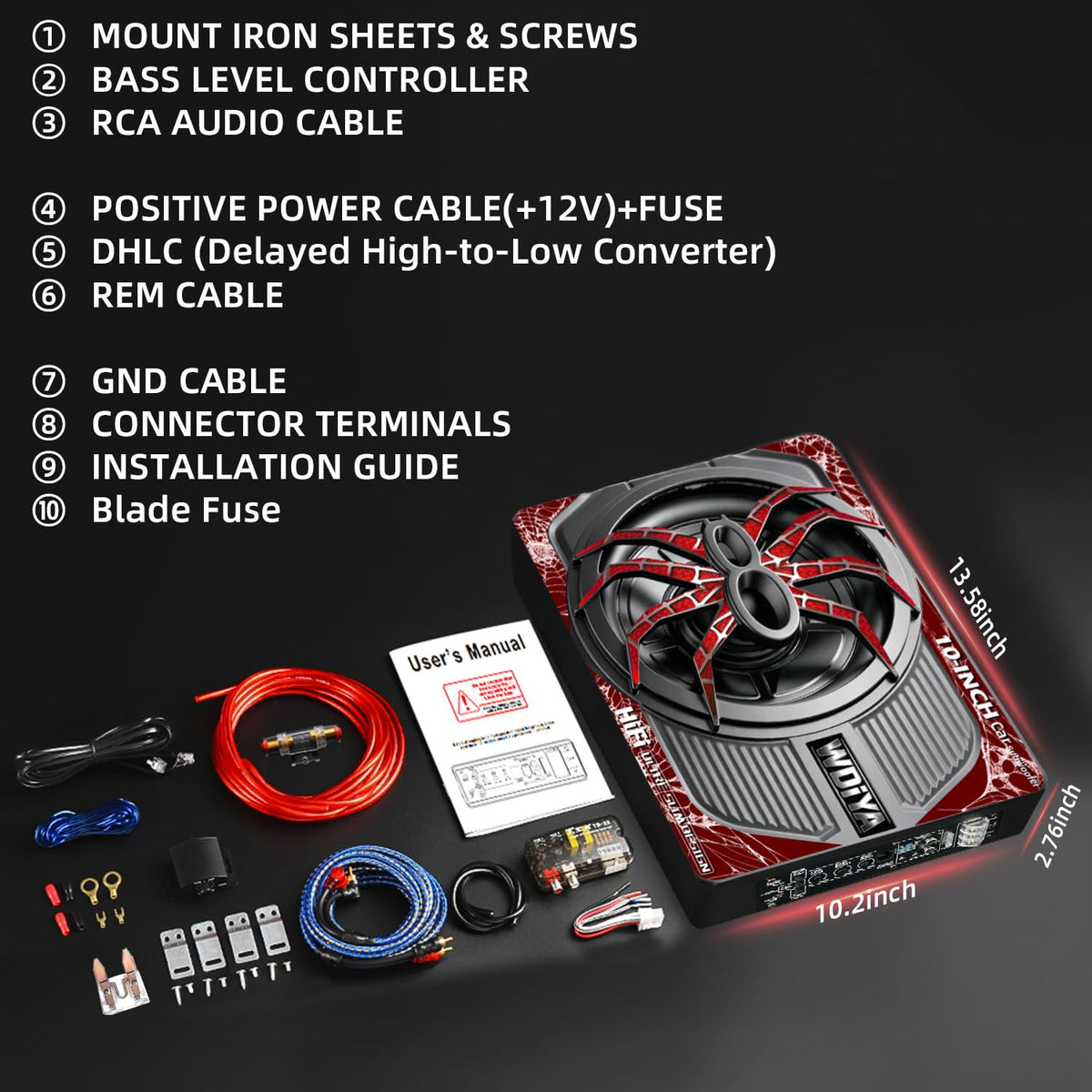 2000W 10" Under Seat Subwoofer with Amp I902075