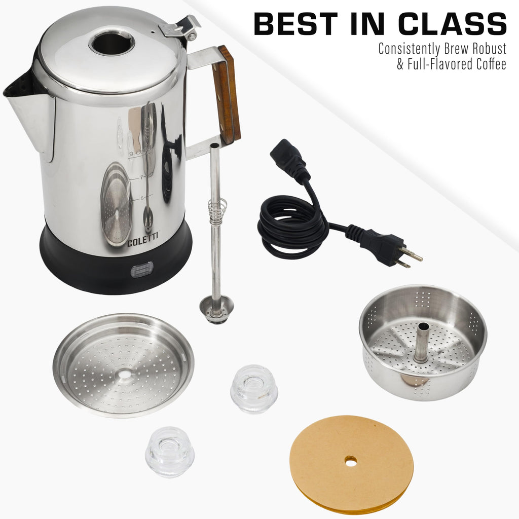 9 Cup Stainless Steel Electric Percolator Z379670