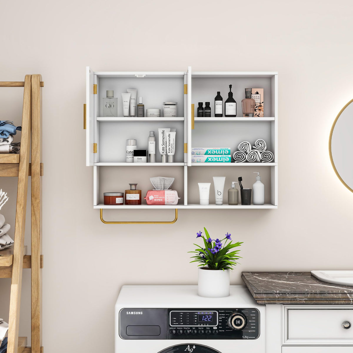 Wood Wall Mounted Bathroom Cabinet J5749