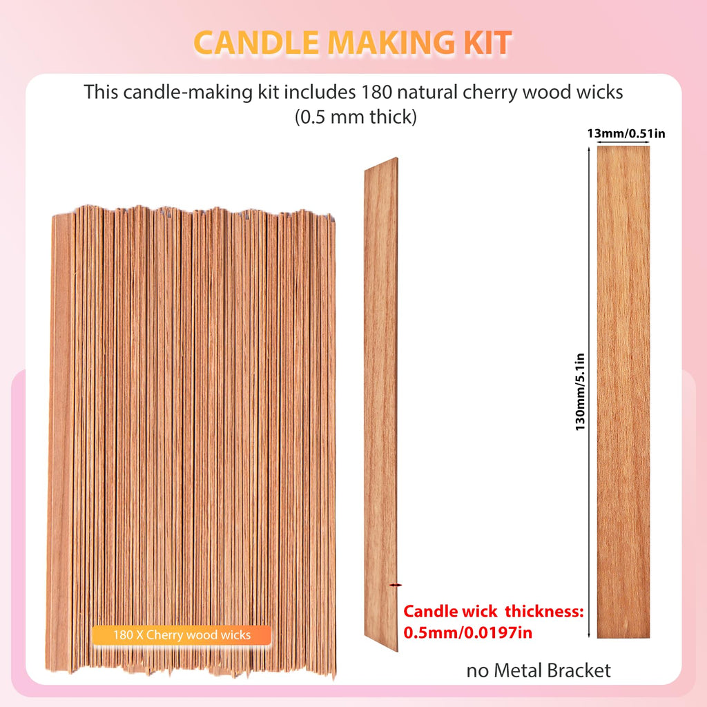 Cherry Wood Wicks 180 Candles per Pack W93832