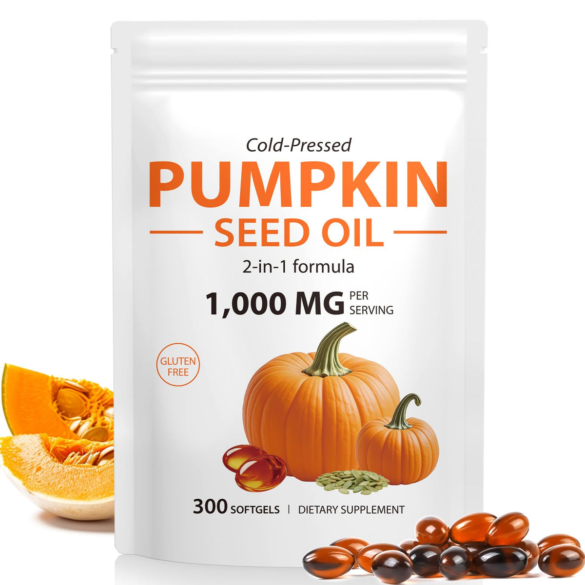 Pumpkin Seed Oil Capsules 1000mg 300 Softgels X6227