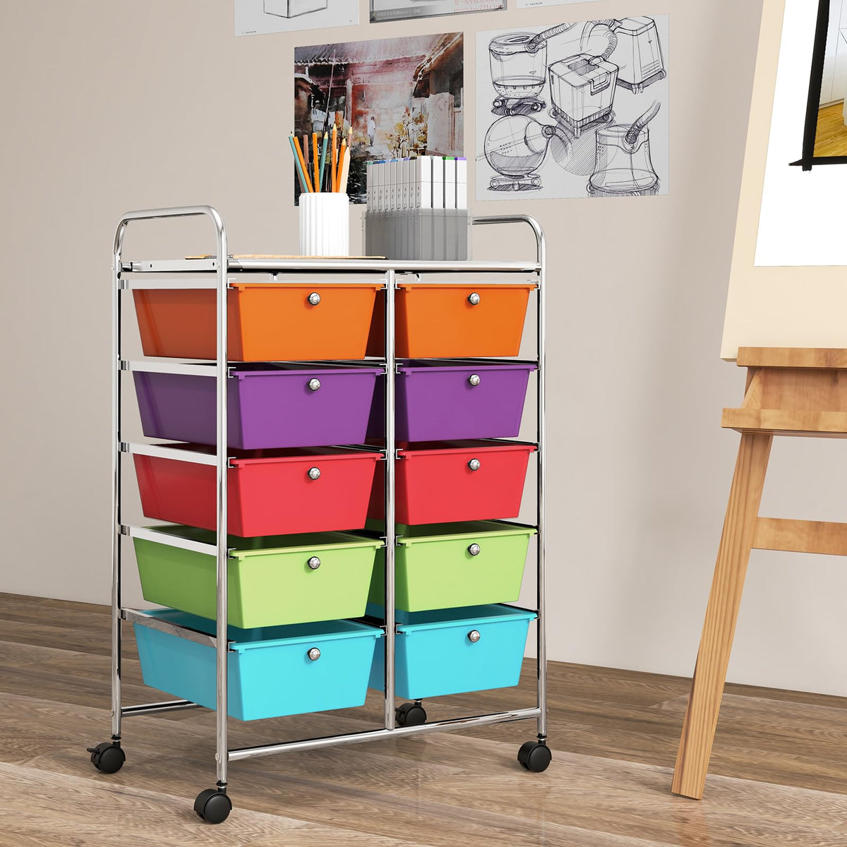 10 Drawer Rolling Storage Cart O164972