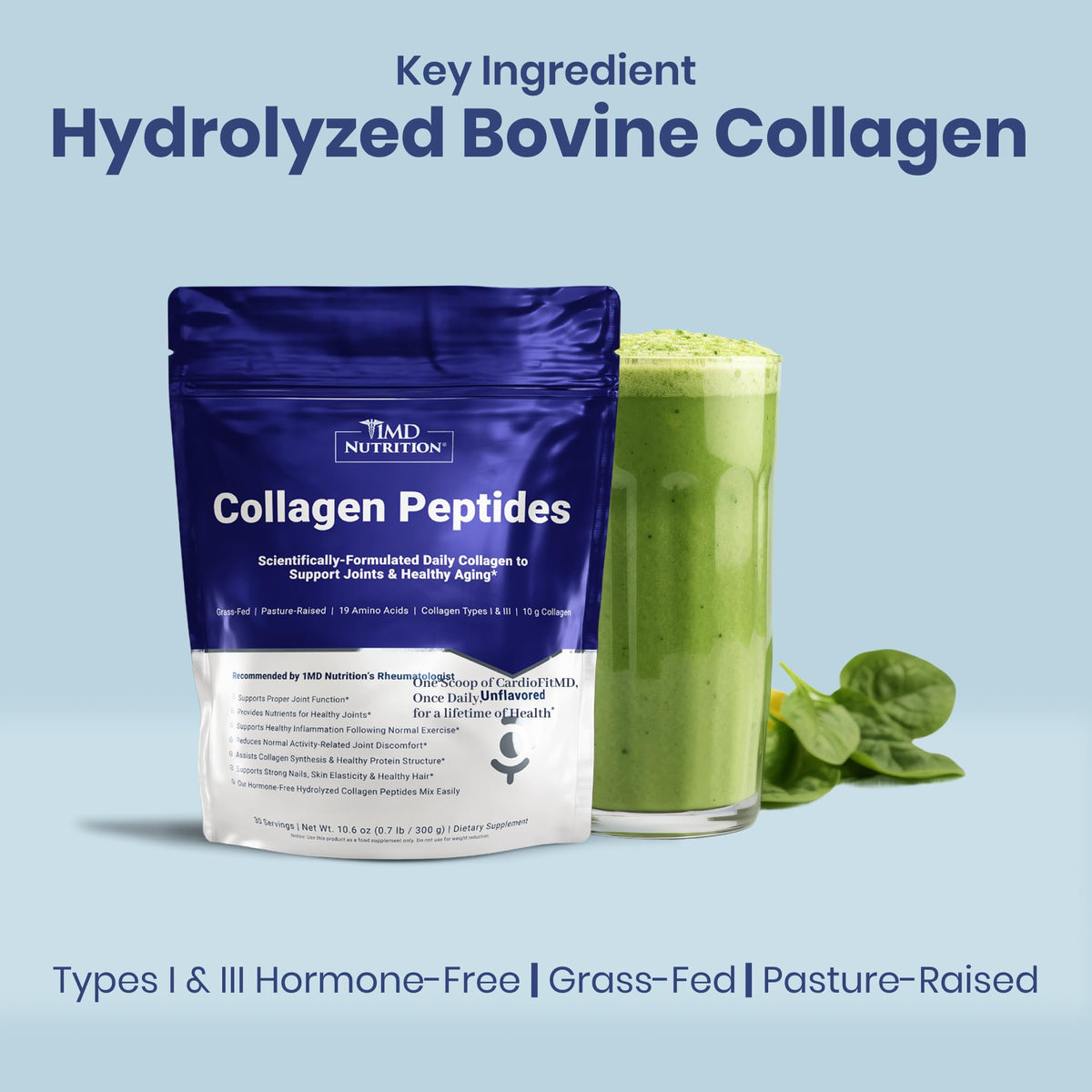 Collagen Peptides Powder Types I & III Unflavored 30 Servings Y348698