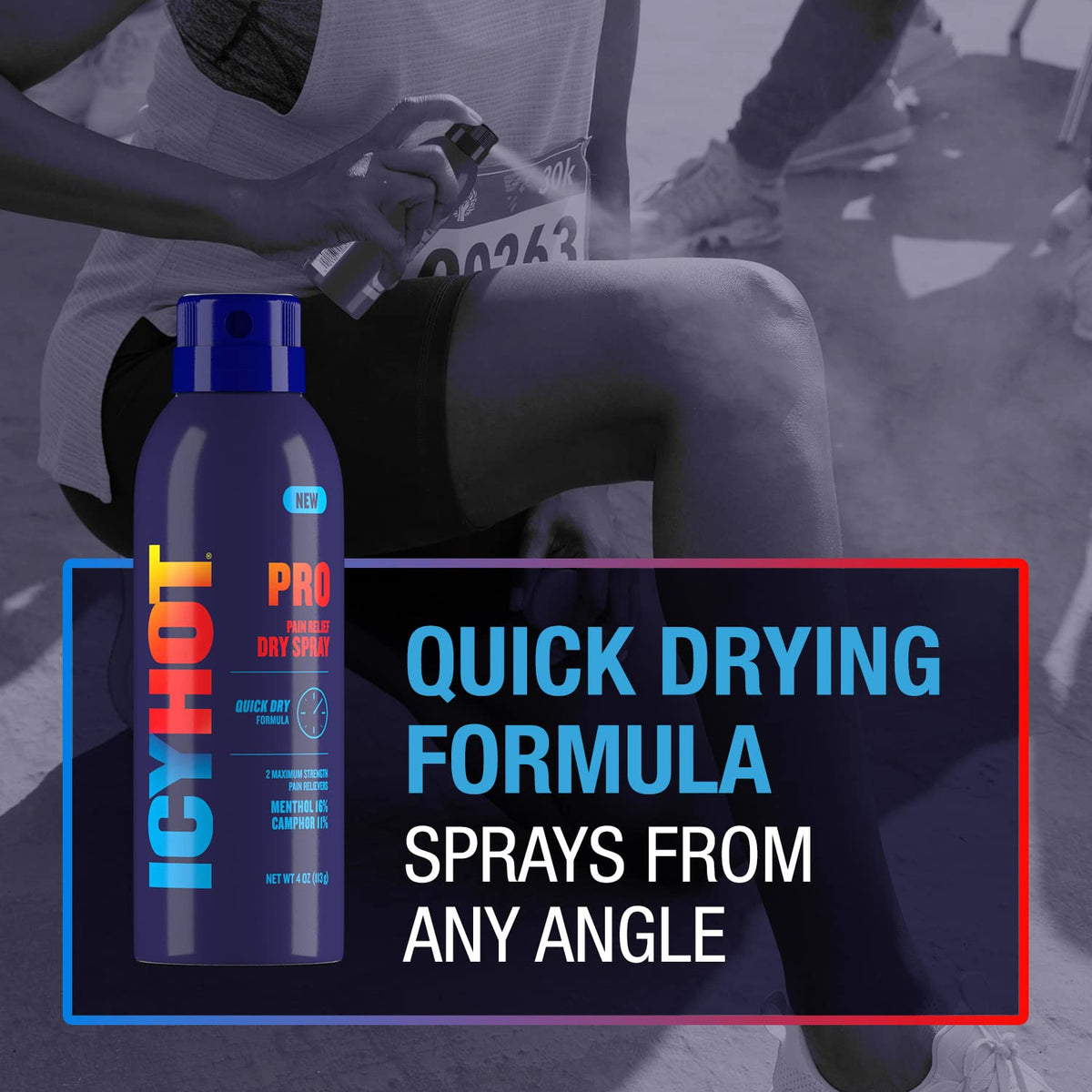 Pain Relief Dry Spray 4 oz with Menthol & Camphor Pack of 2 Q725101