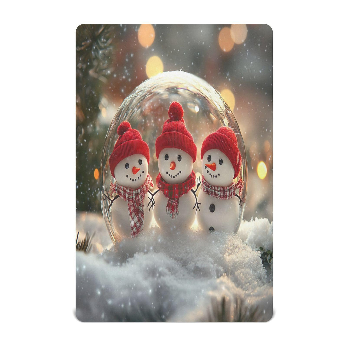 Snowmen Crystal Ball Crib Sheet 52" x 28" Q560