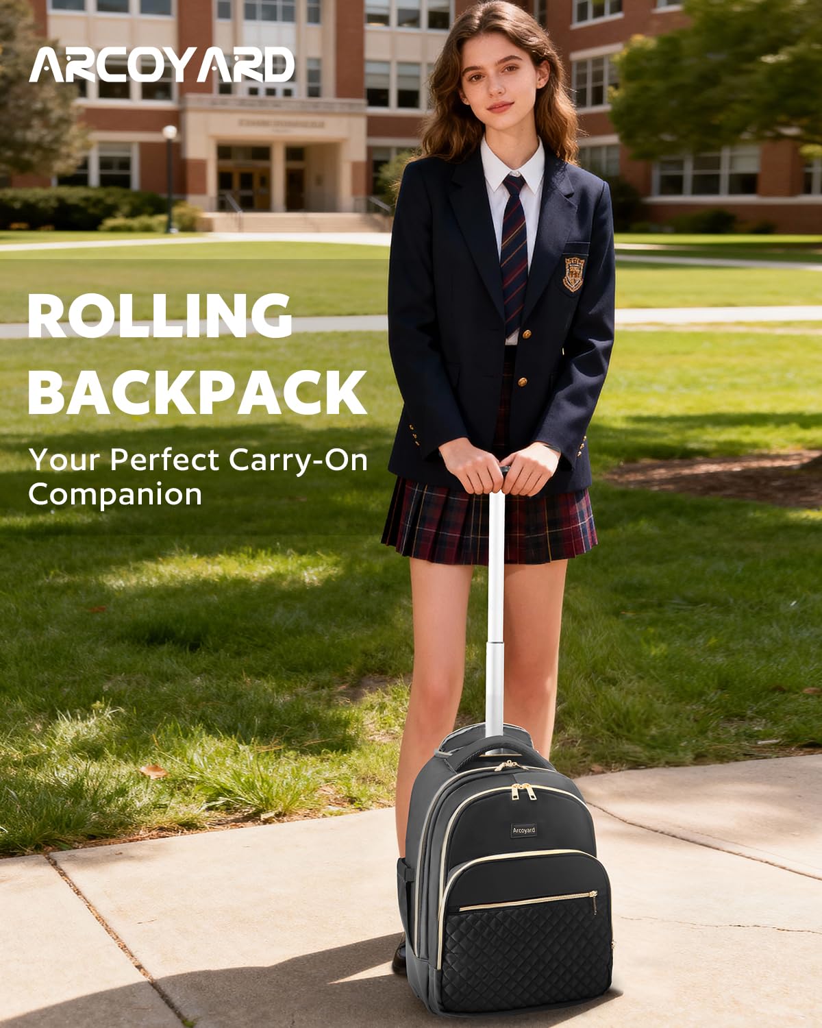 Rolling Backpack with Wheels J304
