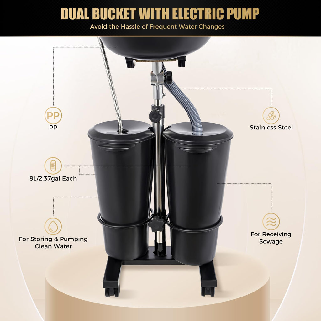 Portable Salon Shampoo Sink Basin with Electric Pump H981903
