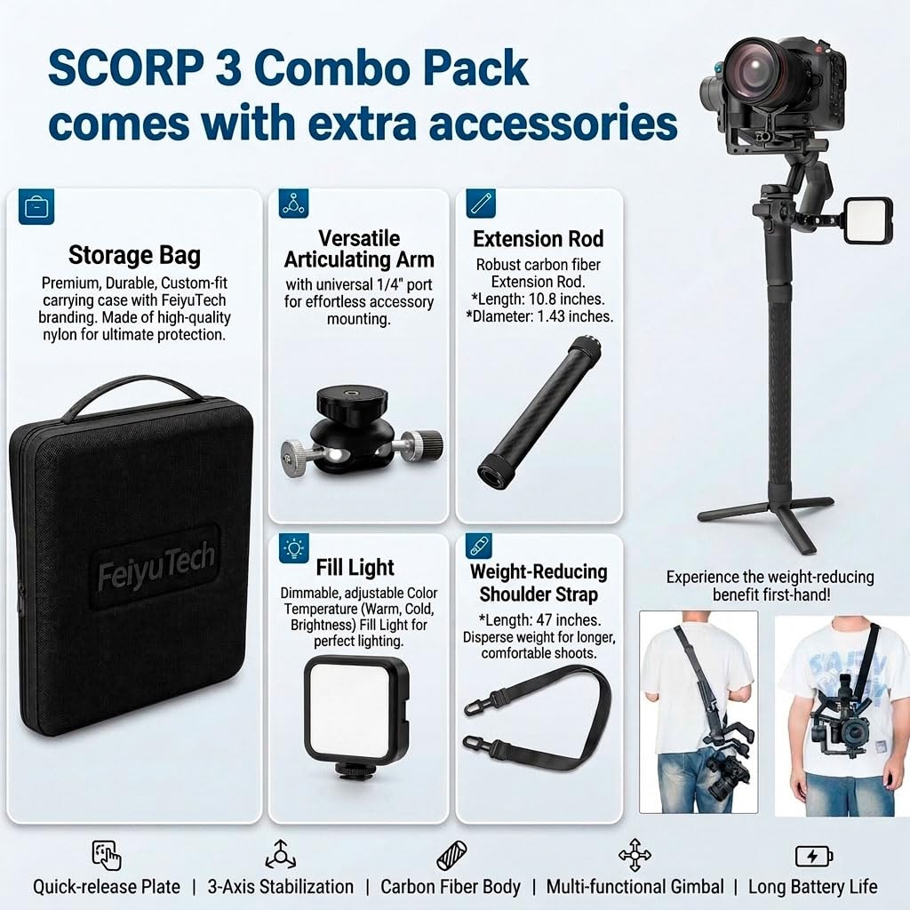 3-Axis Gimbal Stabilizer with AI Tracking and Detachable Handle K56076