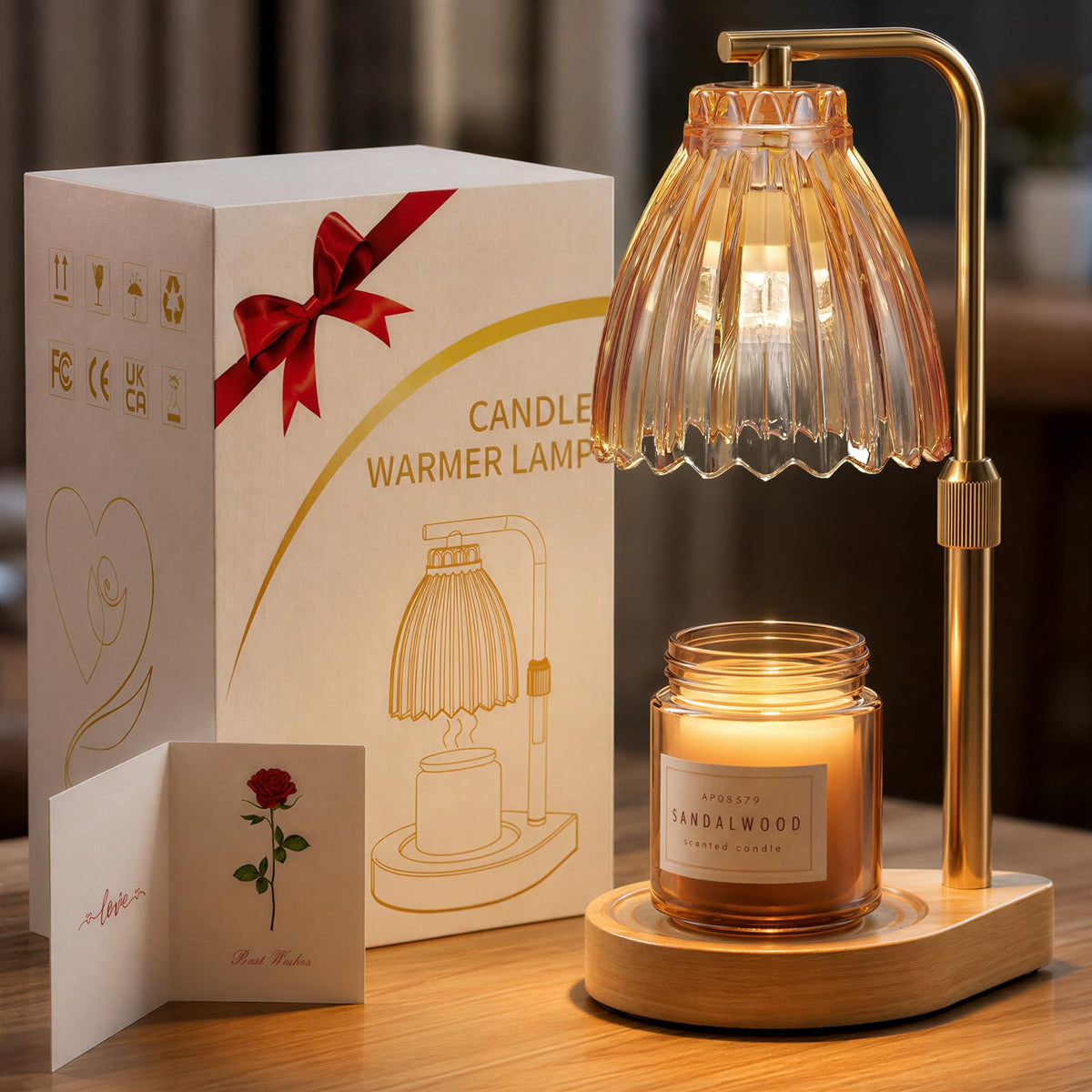 Candle Warmer Lamp with Adjustable Height, Timer & Dimmer R6205