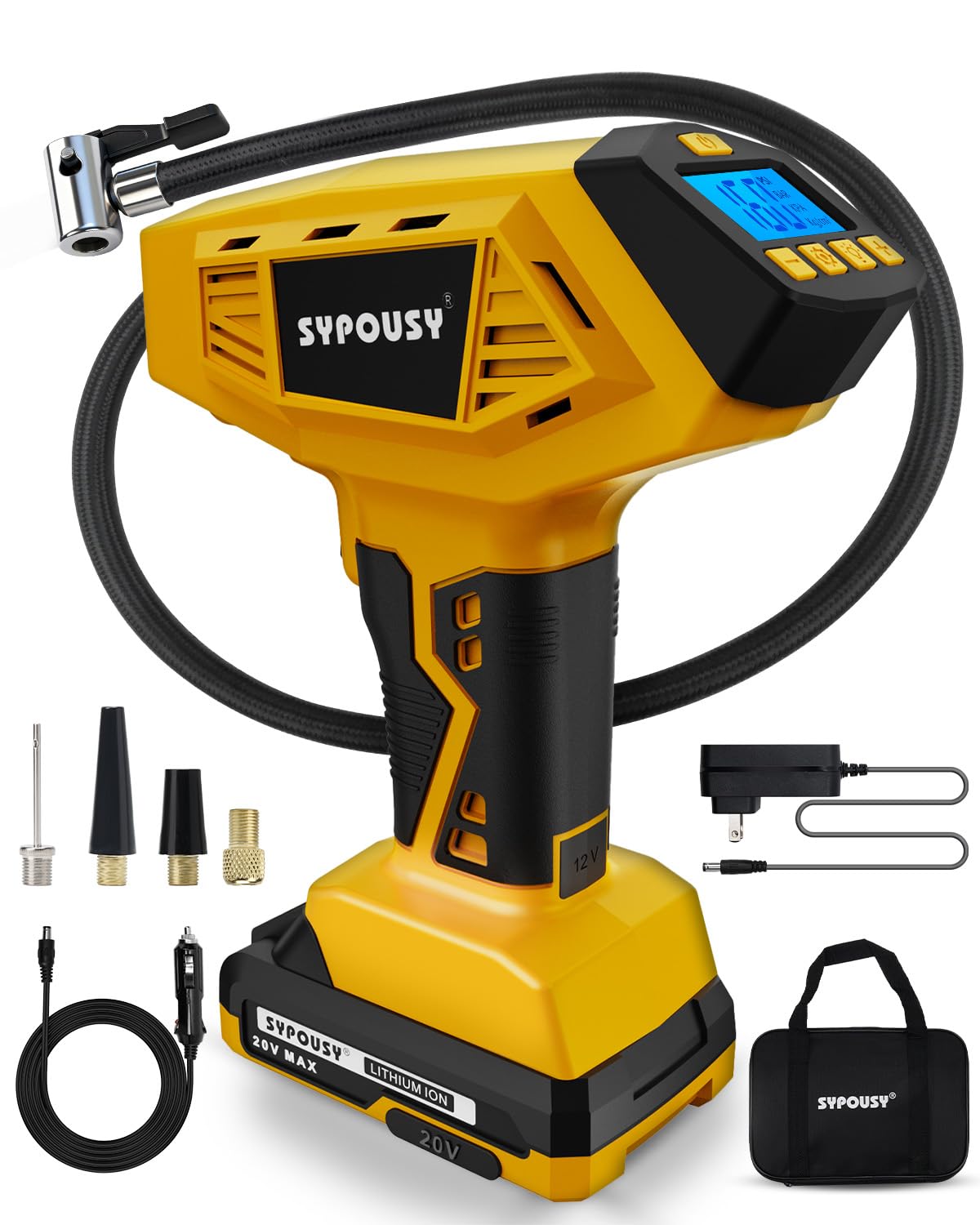 Cordless Tire Inflator Portable Air Compressor 160PSI V1282