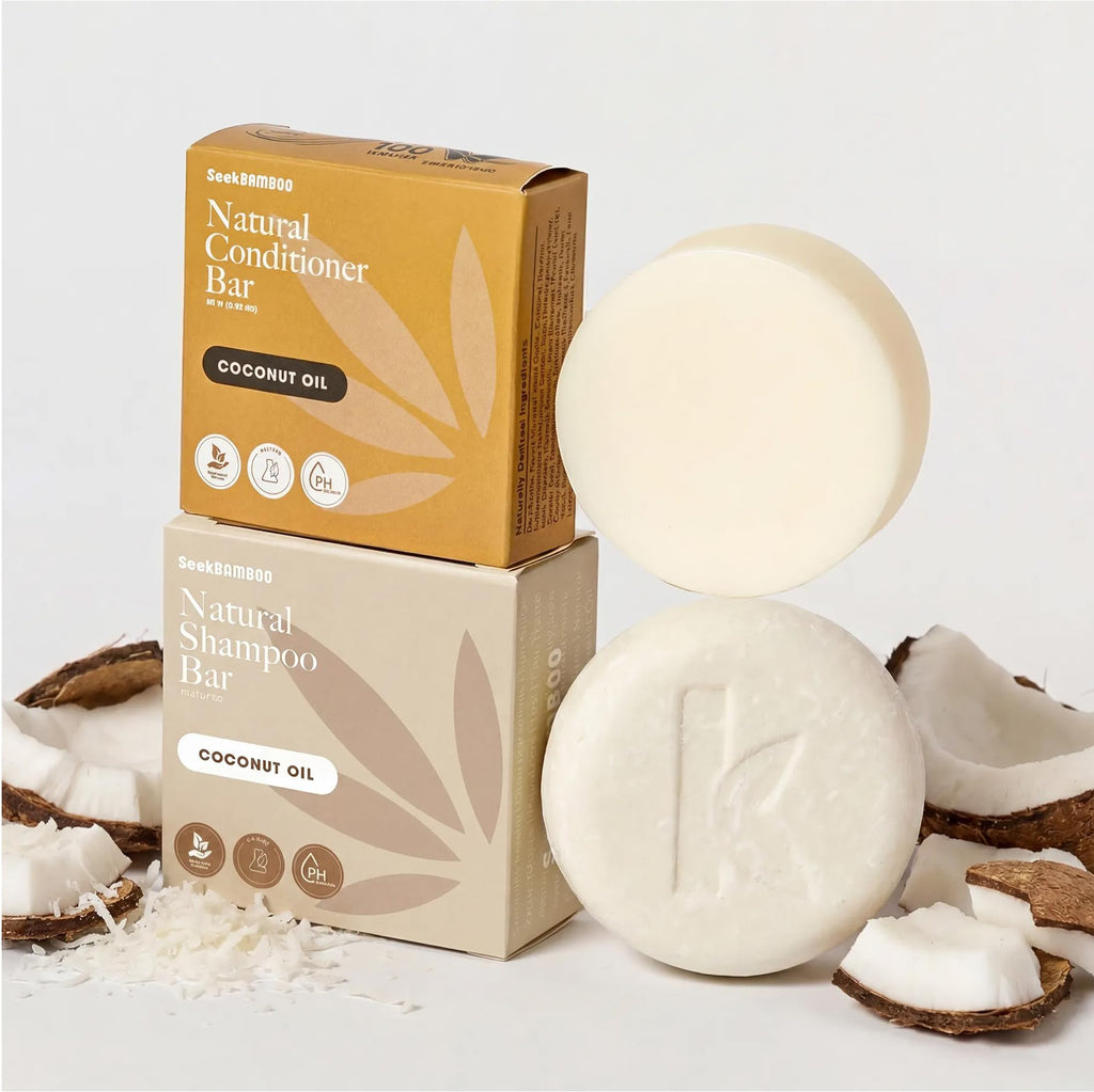Bamboo Coconut Shampoo and Conditioner Bar Set G716