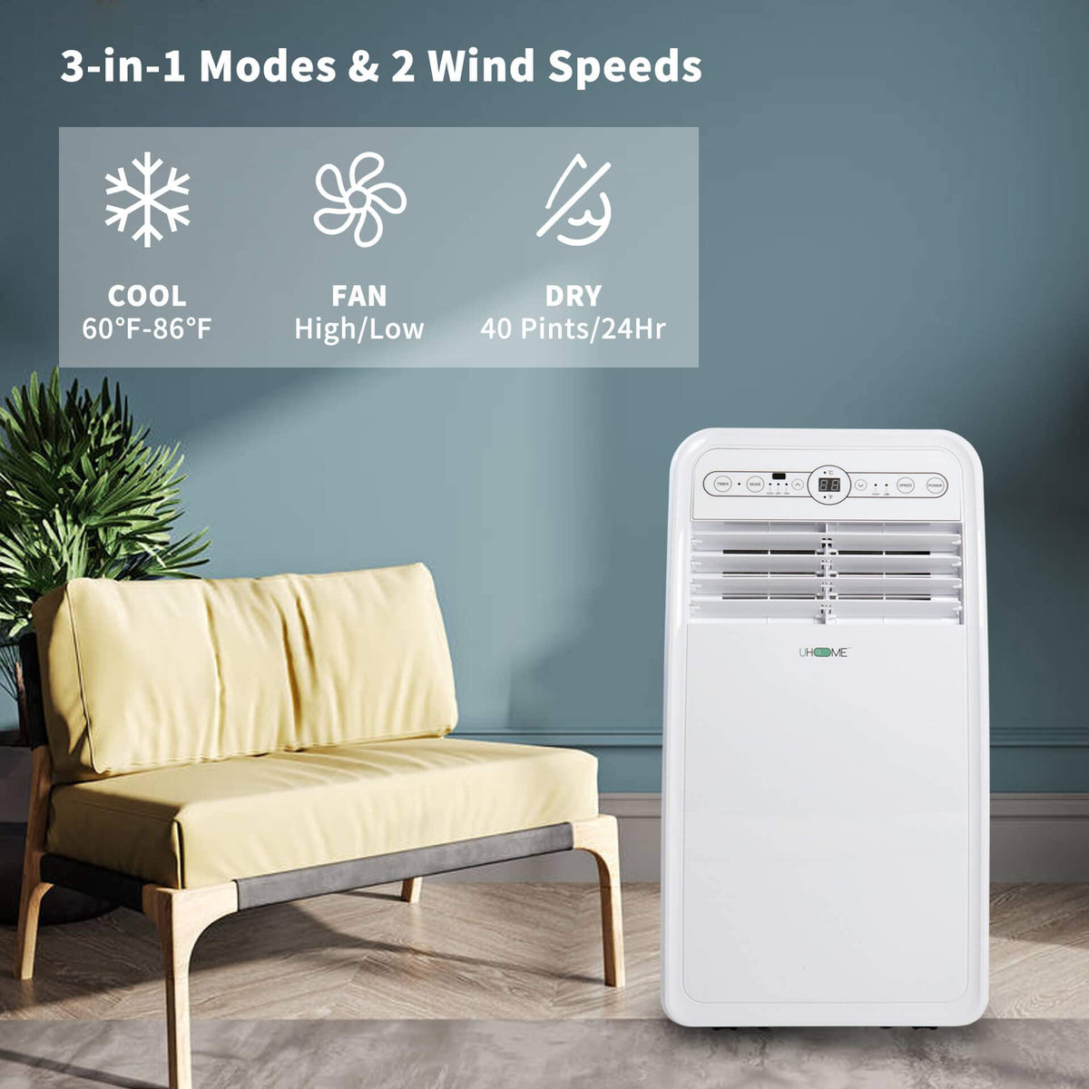 8000 BTU White Portable Air Conditioner F8106