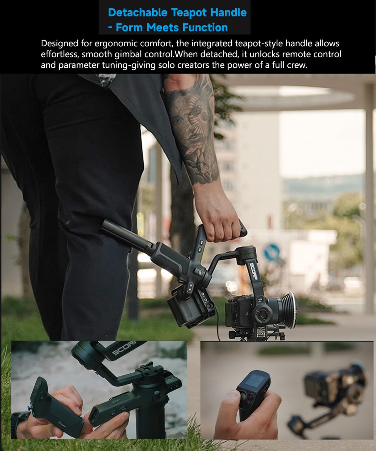 3-Axis Gimbal Stabilizer with AI Tracking and Detachable Handle K56076