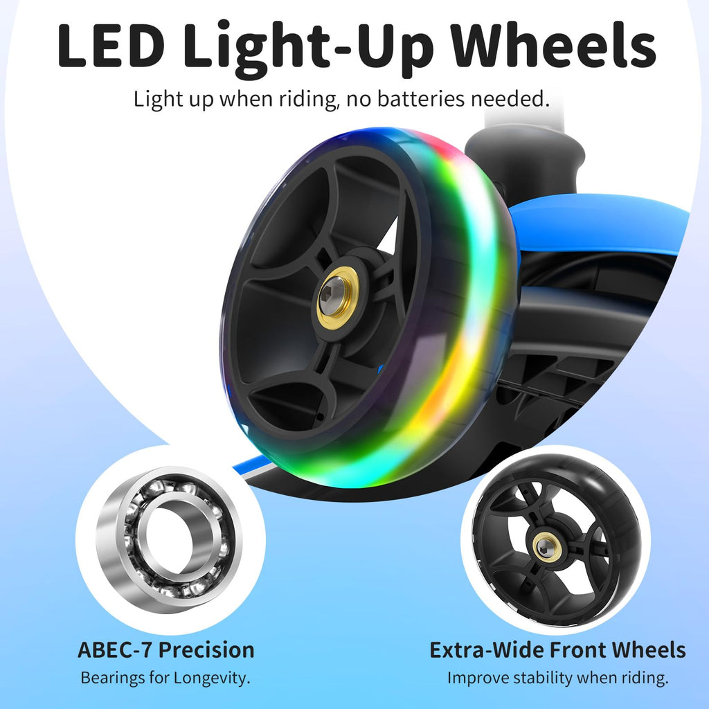 3 Wheel Folding Kids Scooter with LED Light-Up Wheels M719