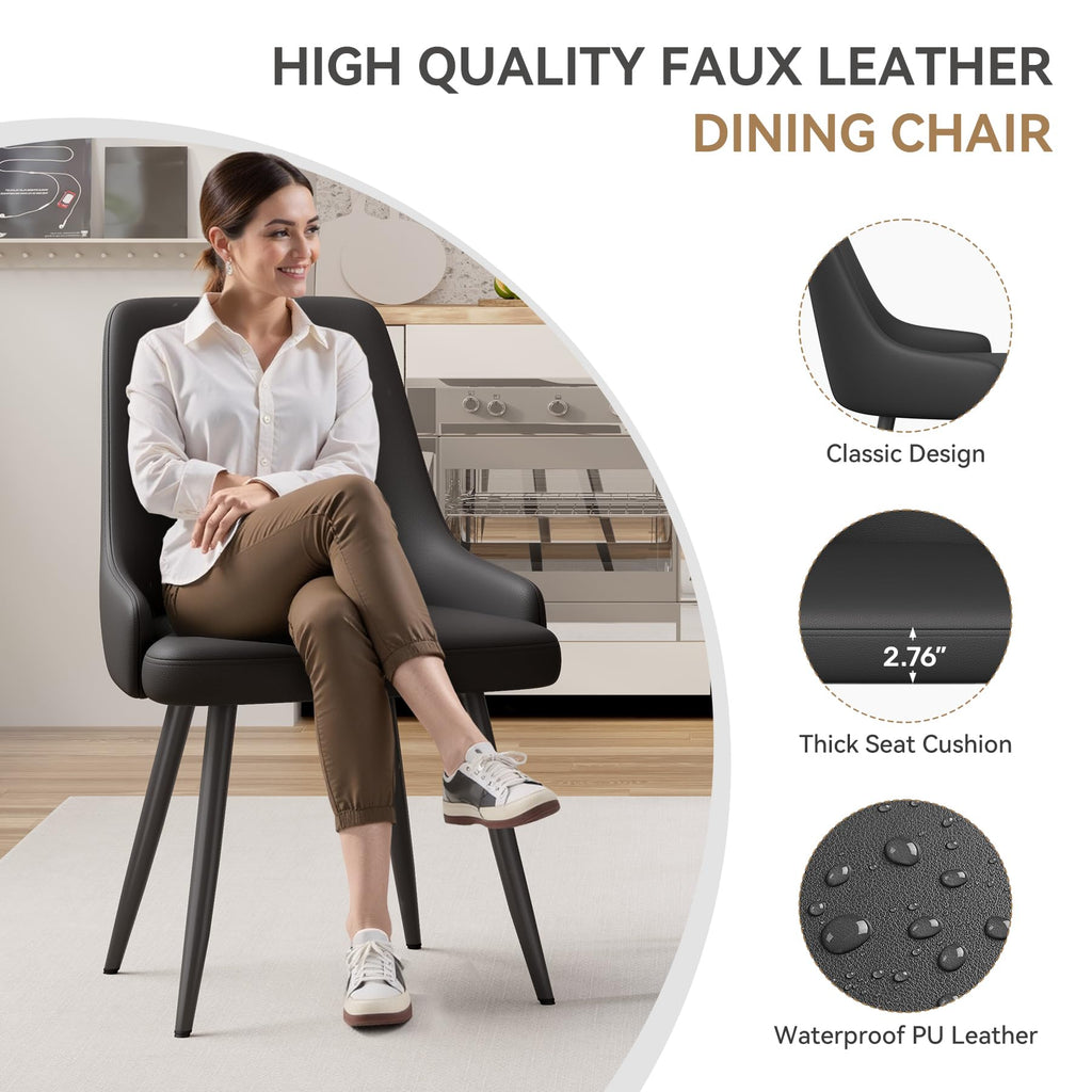 Faux Leather Chairs Set of 4 X1615
