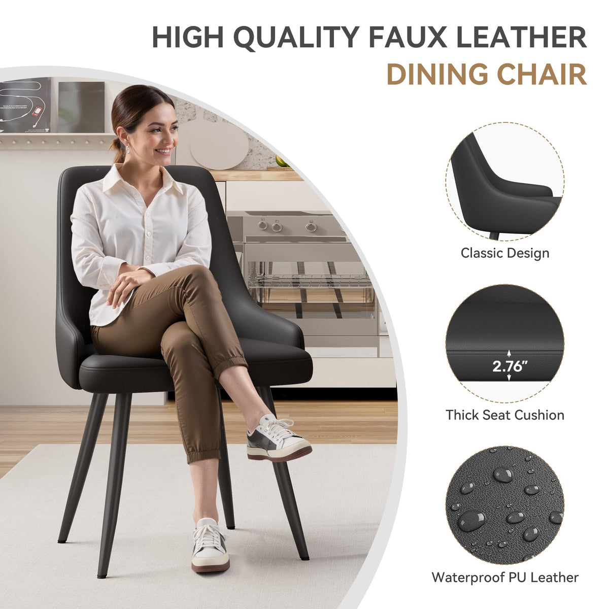 Faux Leather Chairs Set of 4 X1615