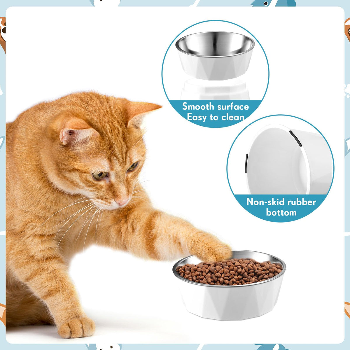 2 Pcs Elevated Cat Bowls U4408