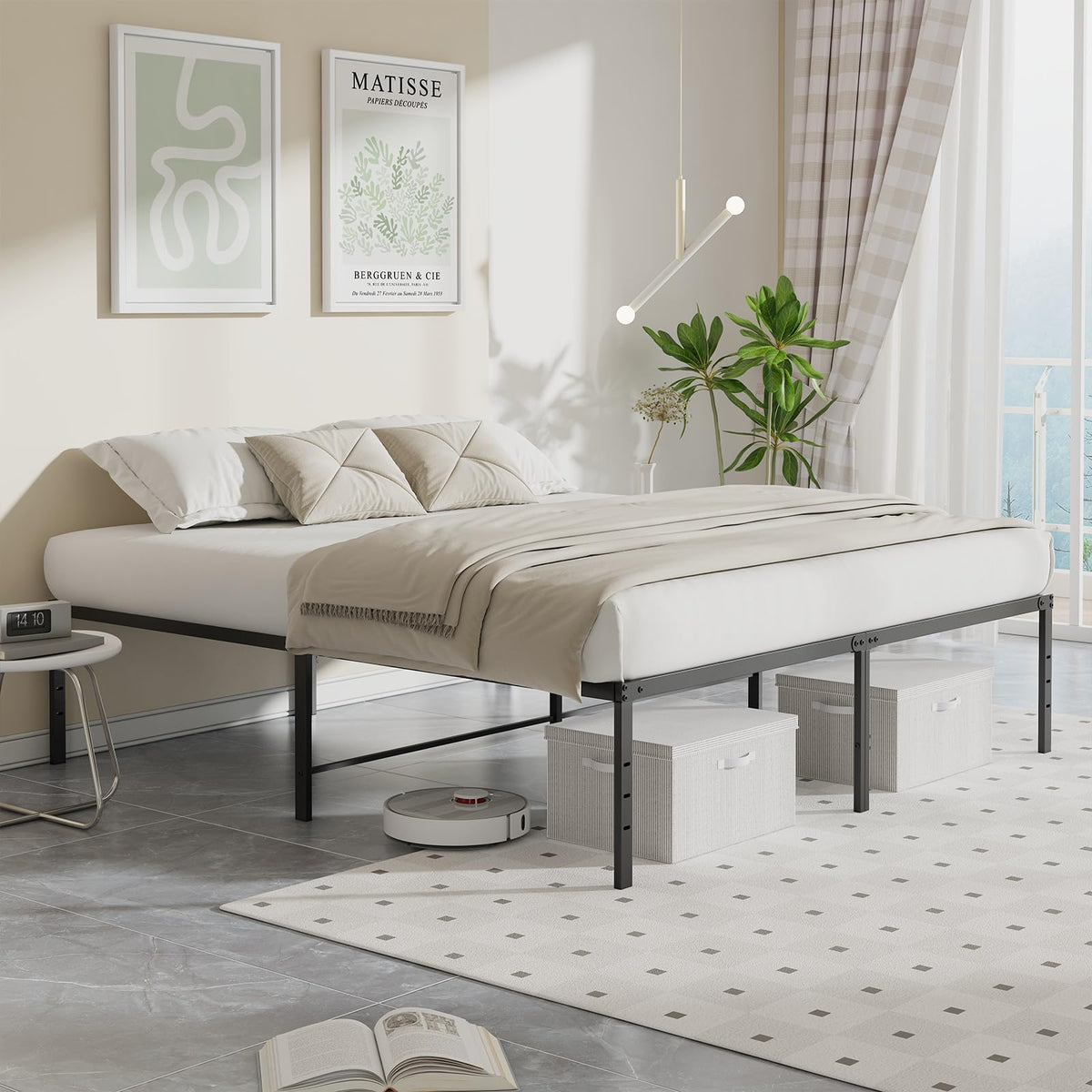 18" Heavy Duty Metal Queen Bed Frame H99641