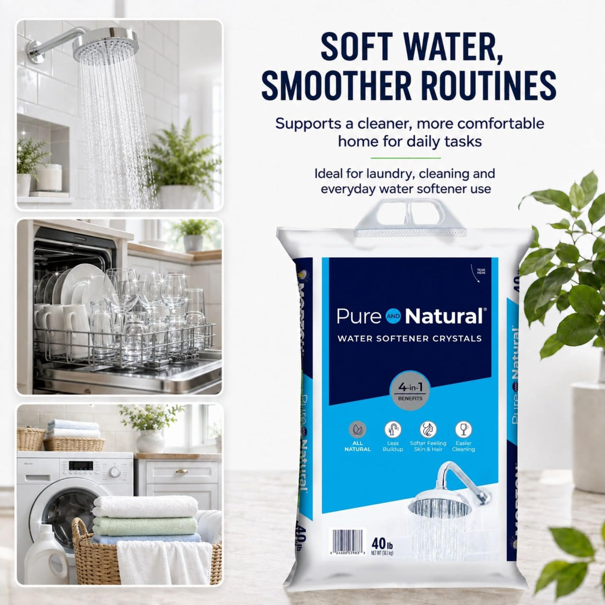 Water Softener Salt Crystals 40 lb 2 Pack D3754