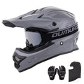 Adult ATV Dirt Bike Helmet with Goggles Gloves & Mask Adjustable Sun Visor Motorcycle Off-Road Motocross Downhill Moped MX Gray L J749186