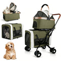 Foldable Double Pet Stroller with Detachable Carriers and 4 Lockable Wheels N8775