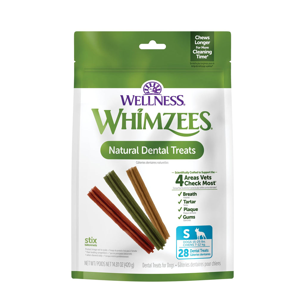 Natural Dog Dental Treat Chews Small Size Sticks 14.81 oz Bag 28 Count B316