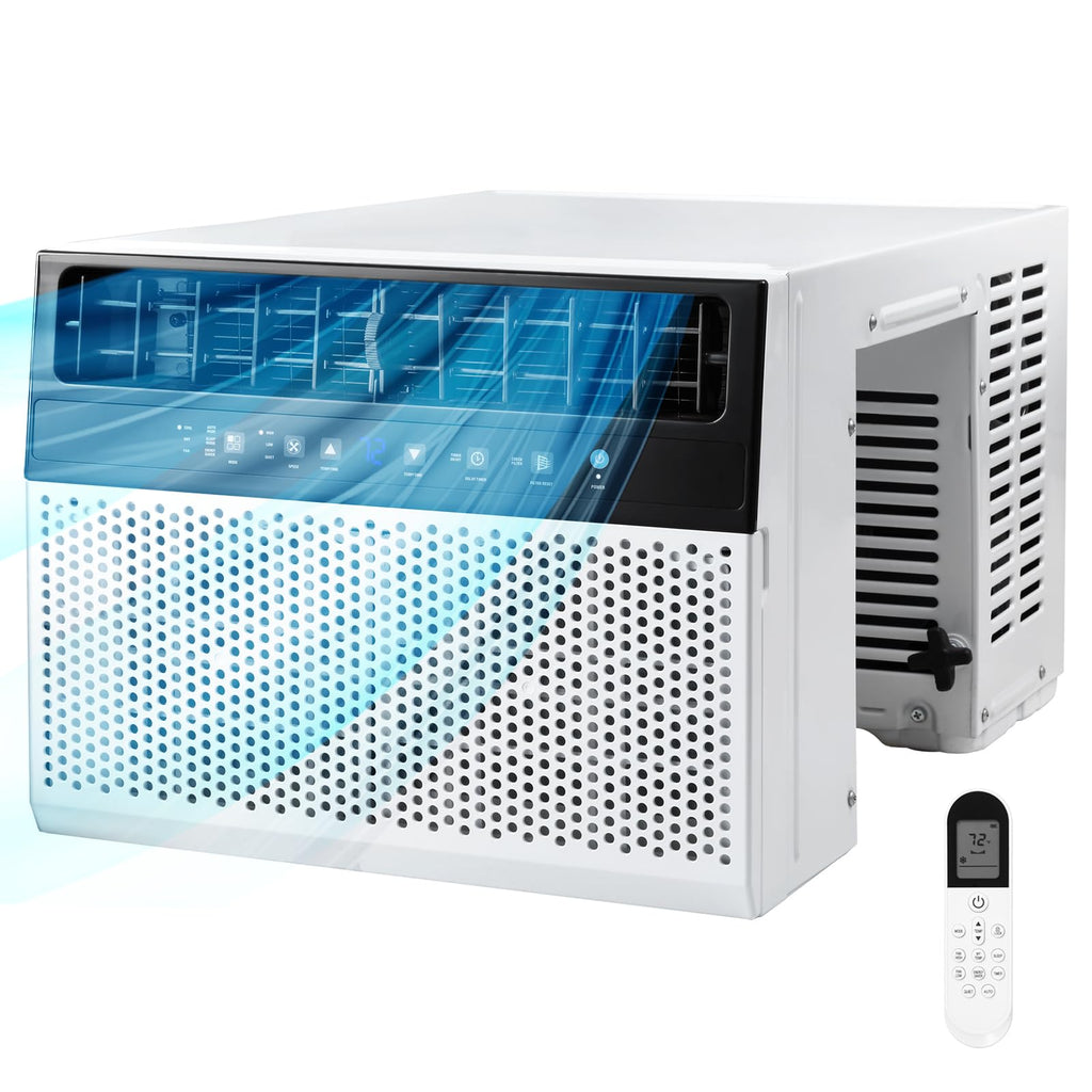 U-Shaped 10,000BTU Window Air Conditioner with Full Window View, Ivory White F2352