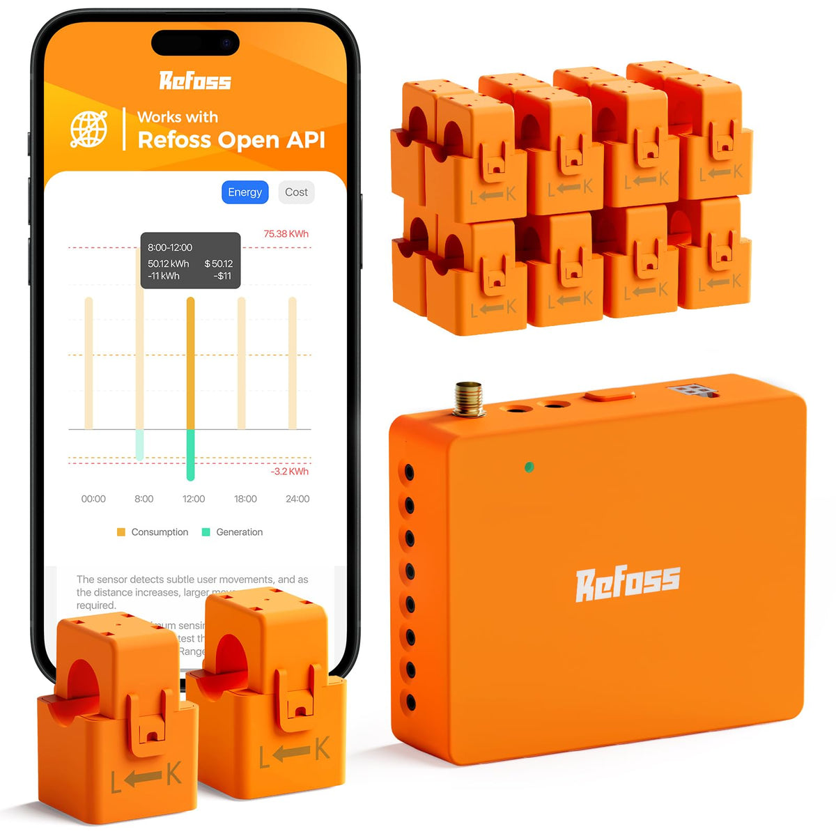 Smart Home Energy Monitor with 16 60A Circuit Sensor D9751