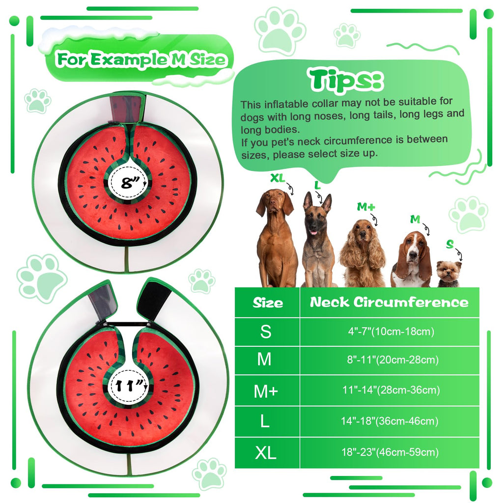 Inflatable Dog Cone Collar with Detachable Shield F3425