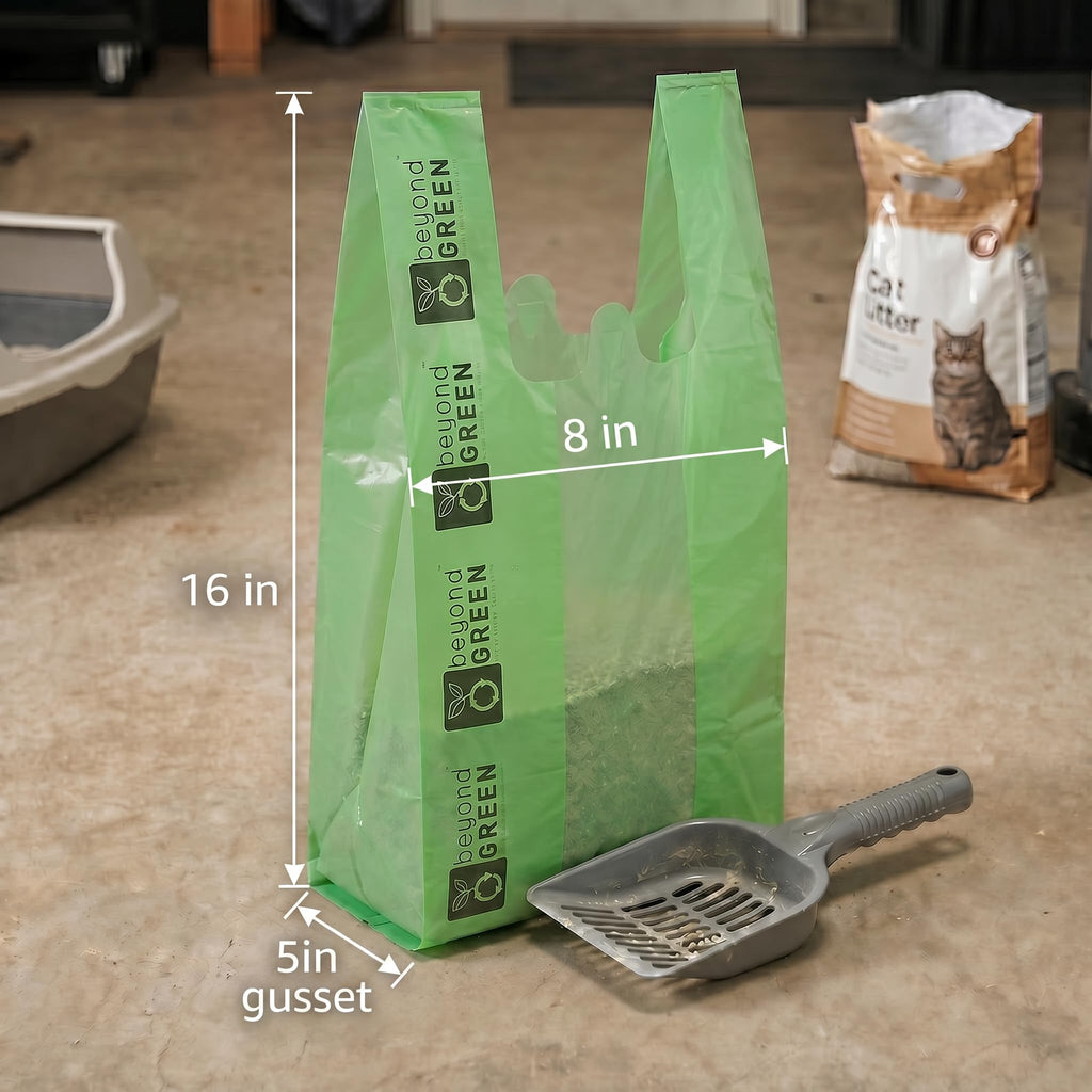 Cat Litter Bags with Handles, 300 Bags Y6544