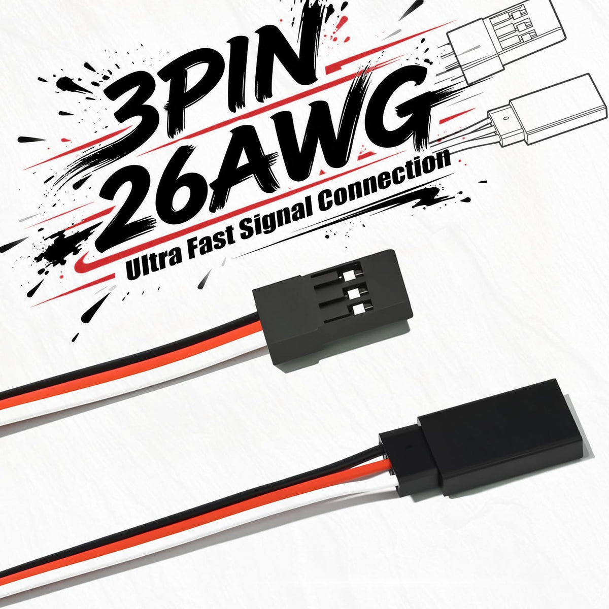 150mm 3 Pin Servo Extension Cable Y Connector 10-Pack T15257