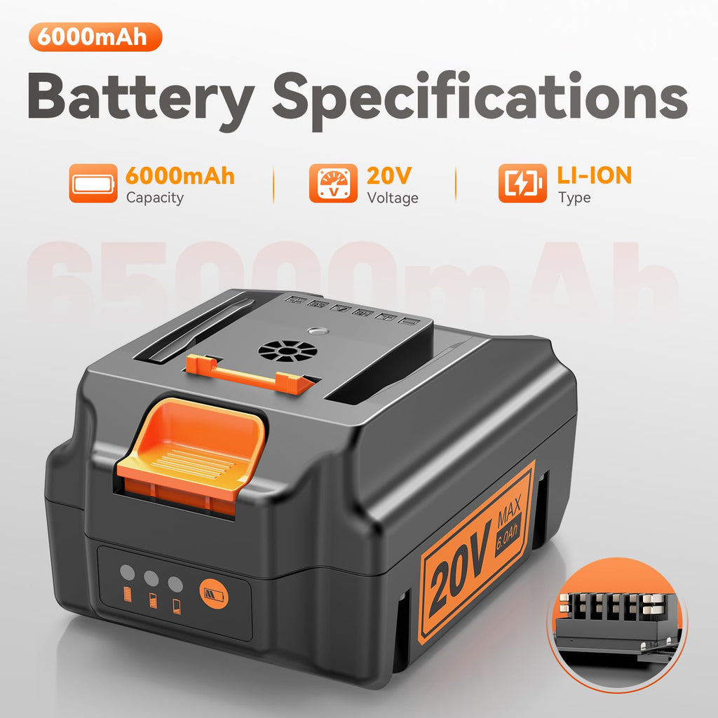 20V Lithium ion Battery 6.0Ah 2 Pack F5275