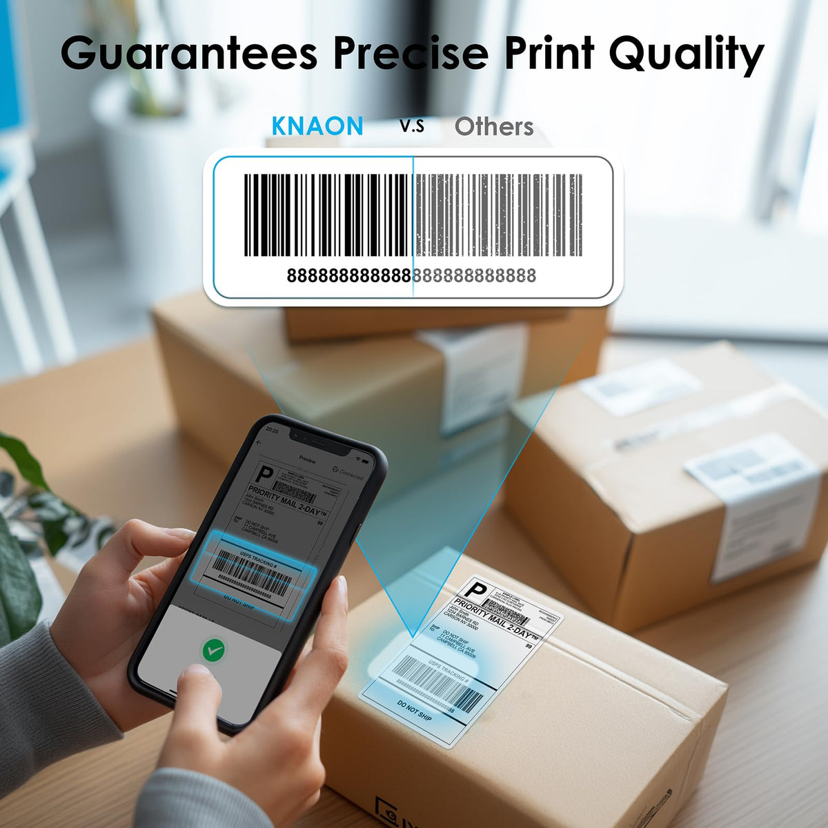White 4x6 Portable Bluetooth Thermal Label Printer E155