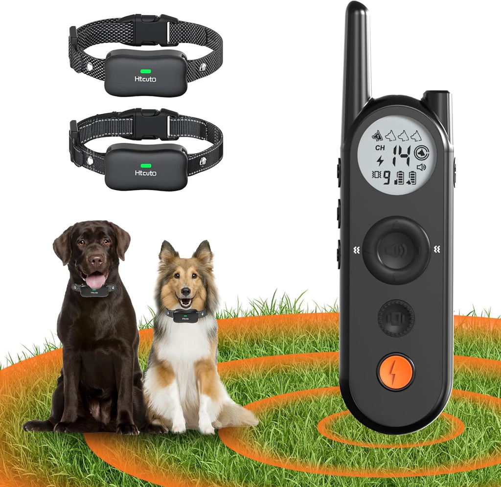 Wireless Dog Fence & Training Collar for 2 Dogs, IPX7 Waterproof, Black L797854
