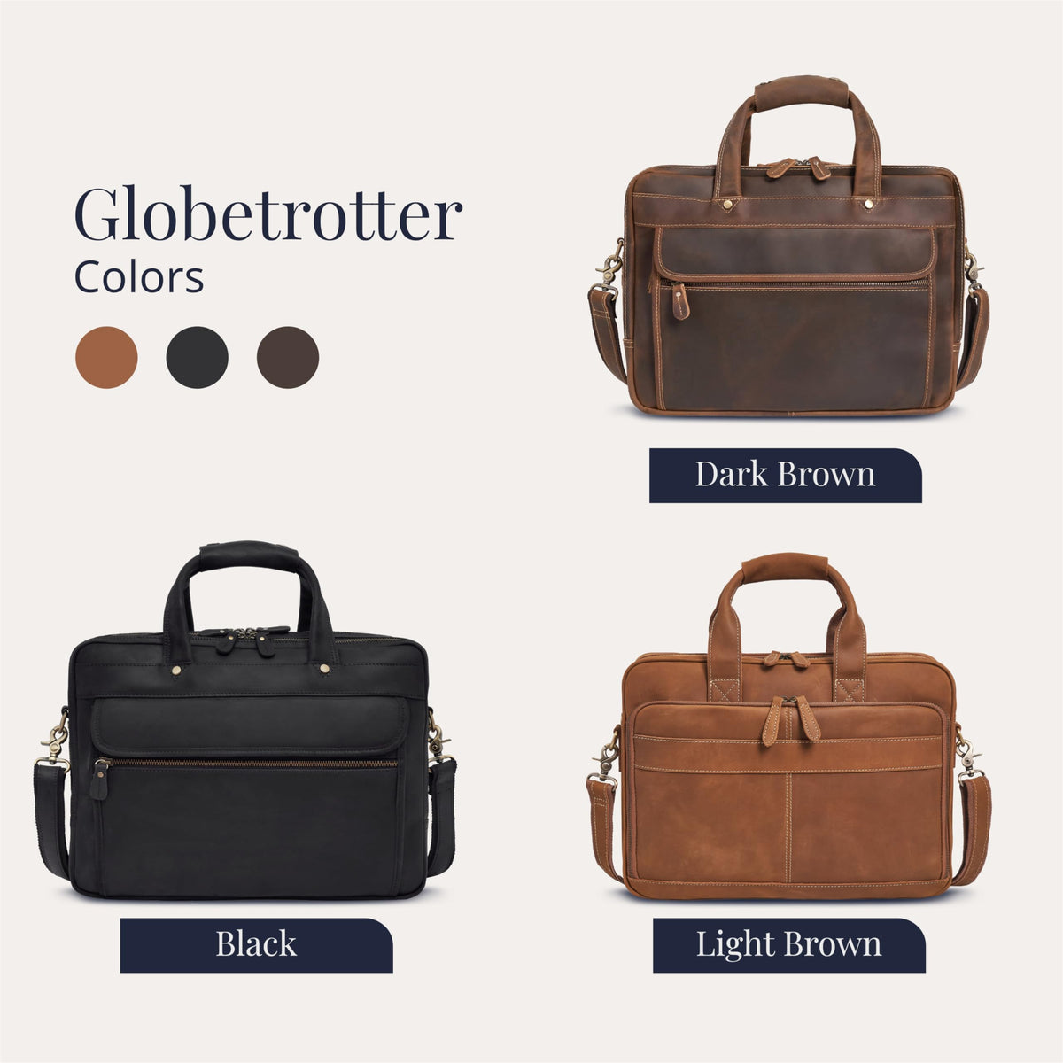Full-Grain Leather Laptop Briefcase B42383
