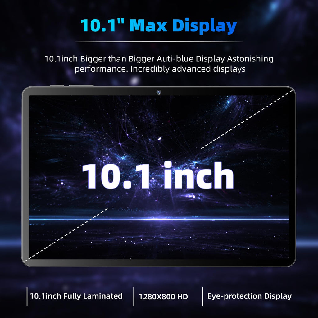 Android 16 Tablet 10 inch Octa Core CPU Black L316