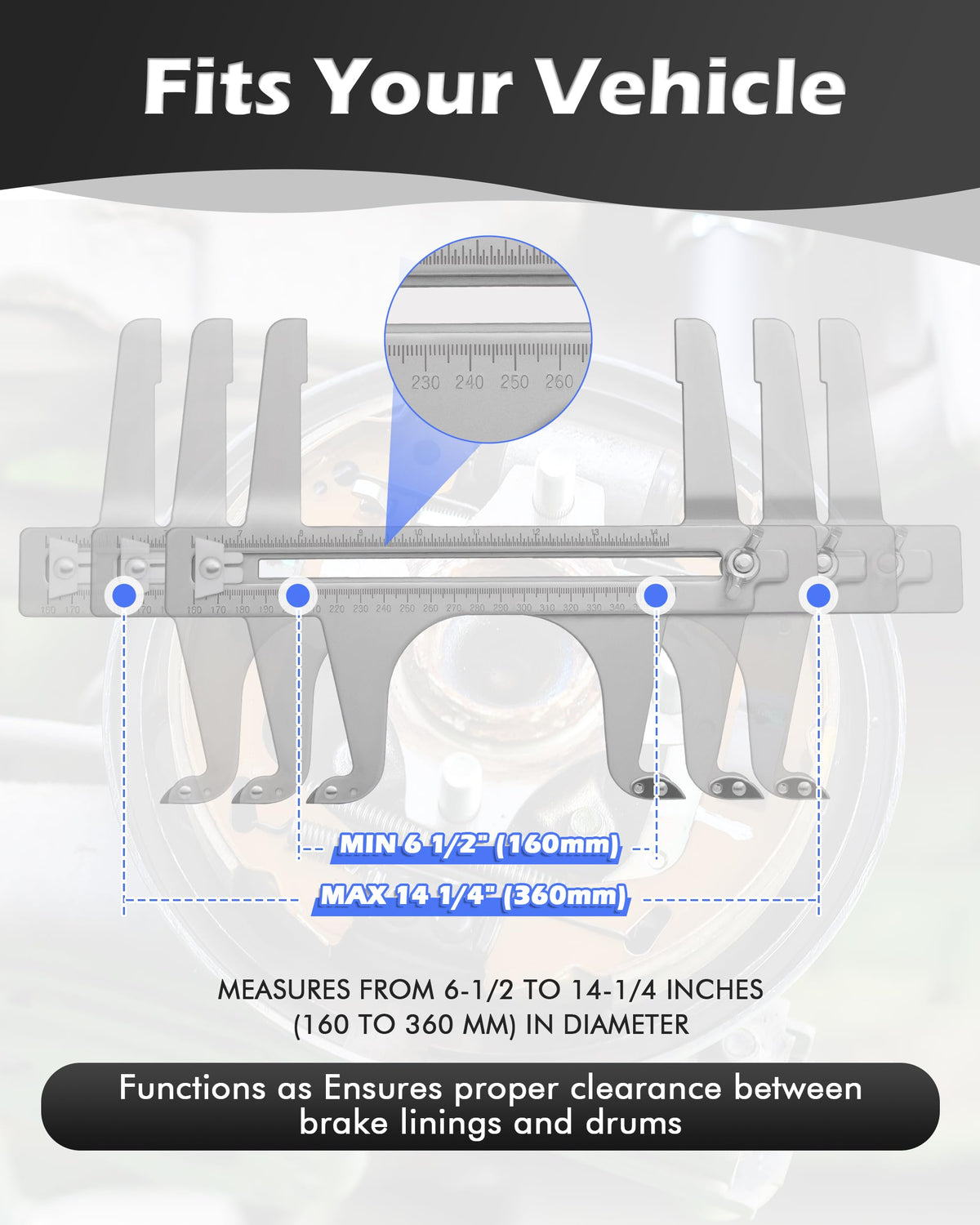 Drum Brake Measuring Tool Silver A52777