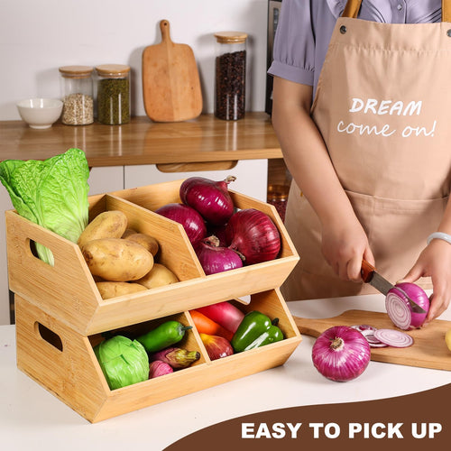 2 Set Bamboo Storage Bins H20794