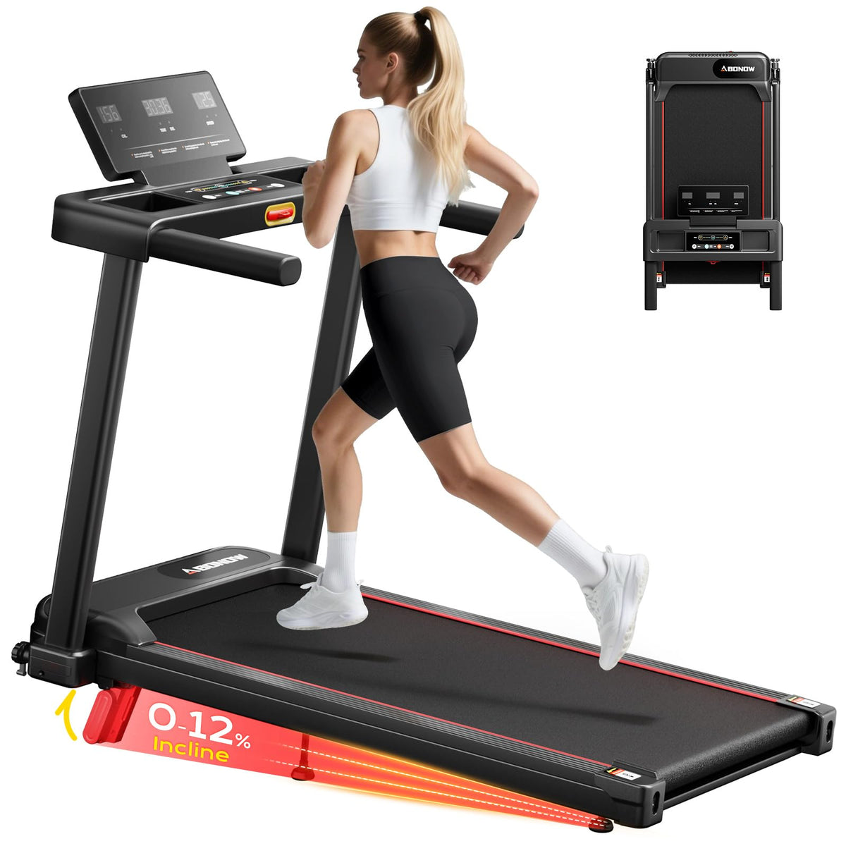 Foldable Treadmill with 12% Incline H5171