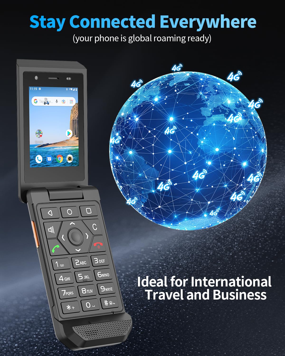 Unlocked 4G LTE Rugged Flip Phone D8598