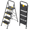 4 Step Steel Step Stool with Safe-Lock, Black S4901